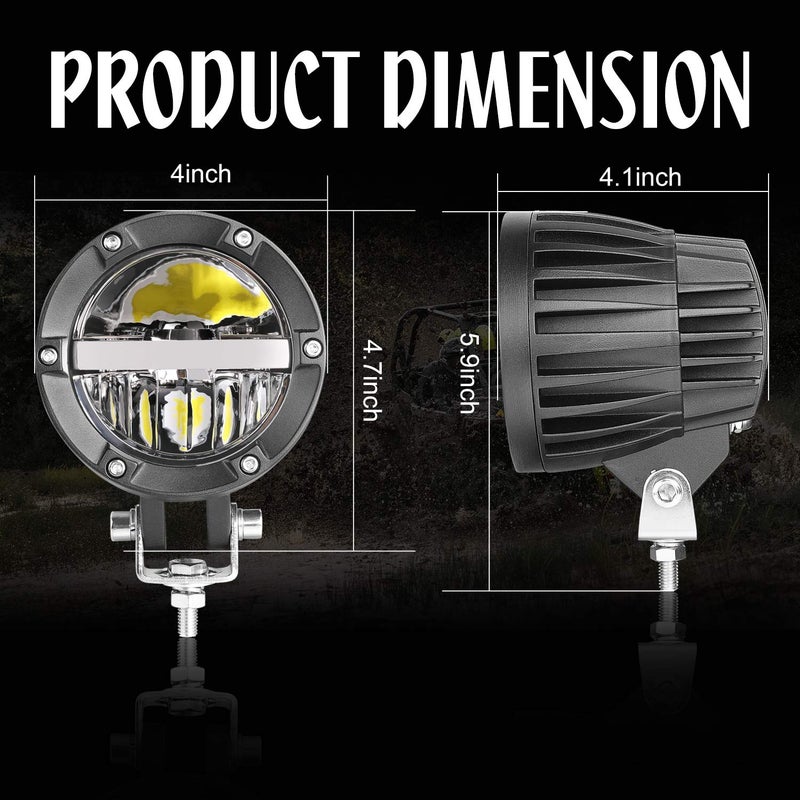 Auto Power Plus LED Pods Light High Low Beam Driving Lights Round Off Road Light Bar 2PCS 120W LED Cube Light Pod Super Bright Spot Lights for Truck ATV UTV SUV Jeep Boat - Image 2